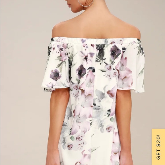 Lulus Dream of you off shoulder shift dress - Picture 2 of 7
